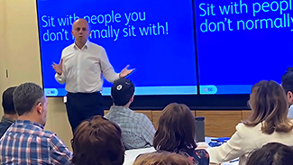 Rapid-fire conversations with purpose: Patrick Jeukenne connects with PS associates in FLKS